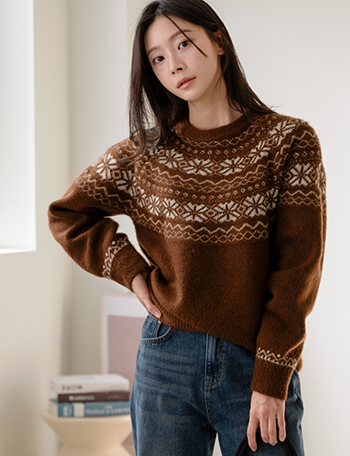 Snowflake Nordic Round Knitwear Korea