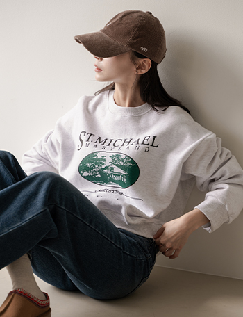 Michael printed double-sided fleece lined sweatshirt Korea