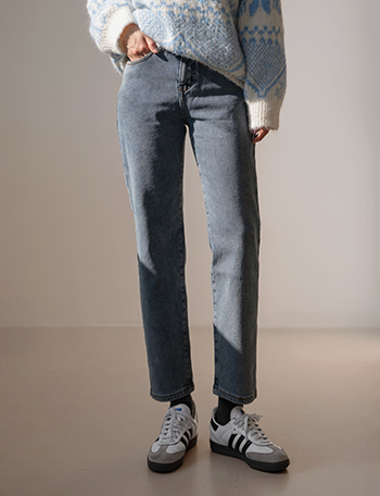 [Special Sale] Paul fleece lined Baggy Denim Pants Korea