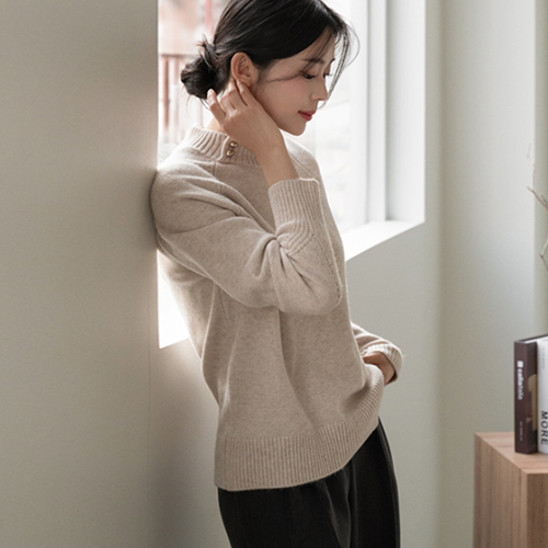 Wico Button Half Turtleneck Knitwear