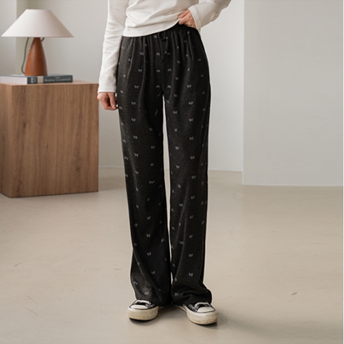 Love Ribbon Cotton Banding Pants