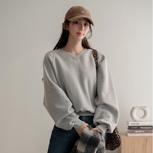 Back Label Double-sided fleece lined V Sweatshirt