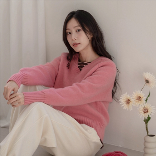 Basic Wool V-neck Knitwear