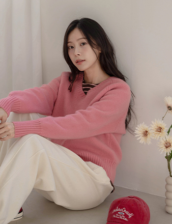 Basic Wool V-neck Knitwear Korea