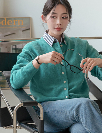 Colorful Angora Cardigan Korea