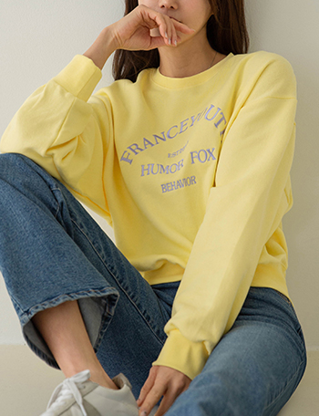 French pastel Embroidery sweatshirt Korea