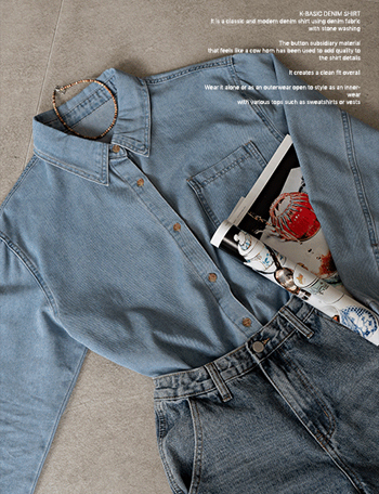 K Basic Denim Shirt Korea