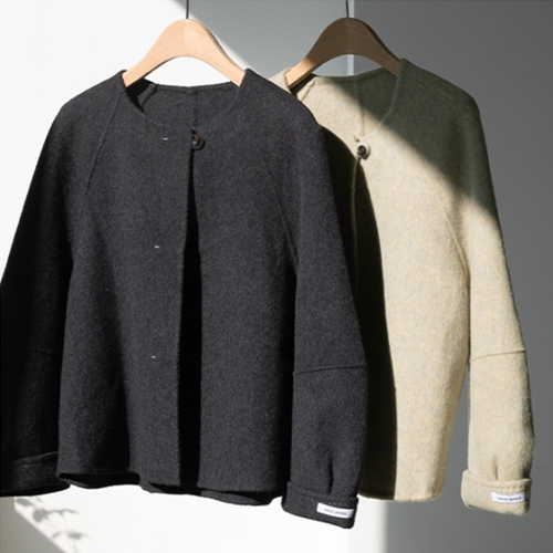 Mohair No collar Handmade Jacket