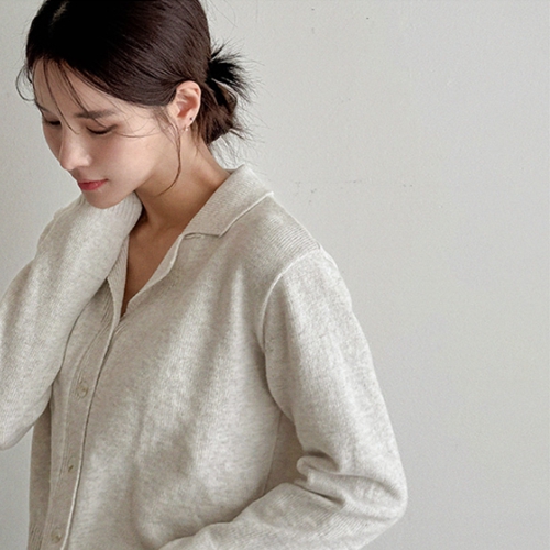 Cashmere wool collar cardigan