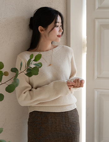 Soft Boat Neck Knitwear Korea