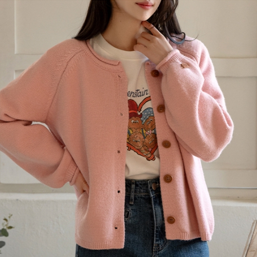 Blooming Rolling Sleeve Patch Cardigan