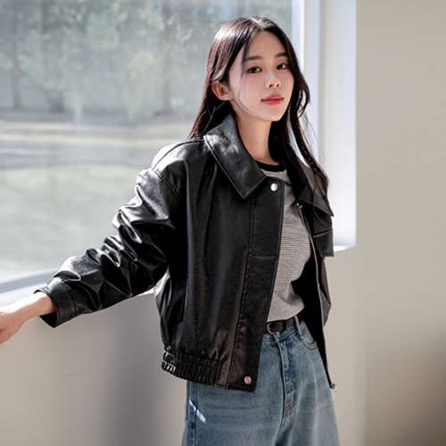 Rhea Basic Leather Jumper