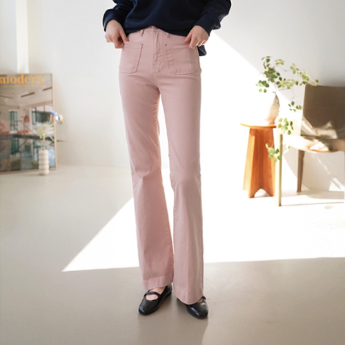 Lola Front Pocket Boot Cut Cotton Pants