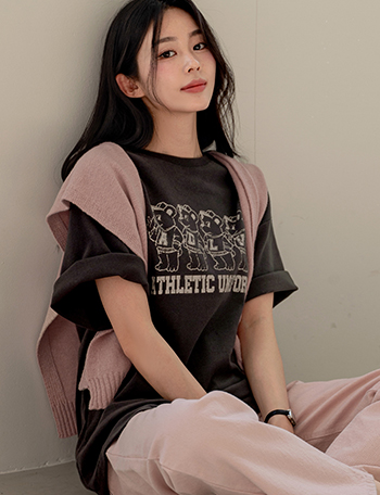 Mouse Printed Soft Short-sleeve T-shirt Korea
