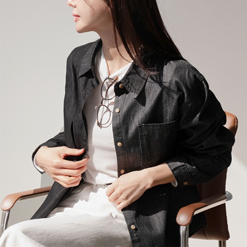 Marine Nonfade Raw Denim Shirt