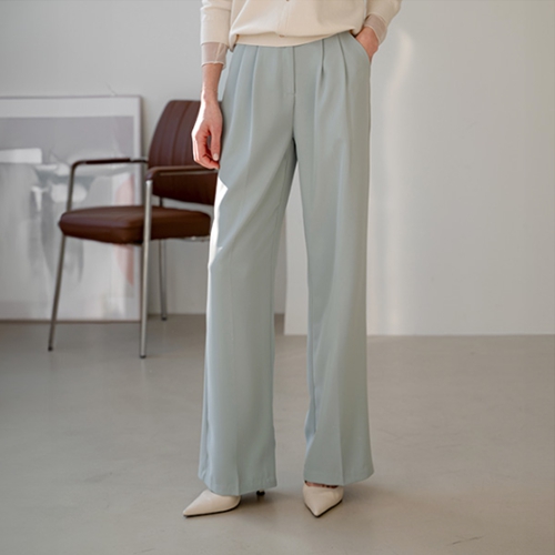 Light Pintuck Wide Slacks