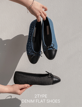 Spring 2 type Denim Flat Korea