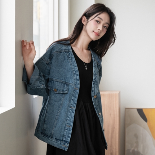 [Special Sale] Casual V-neck Denim Jacket