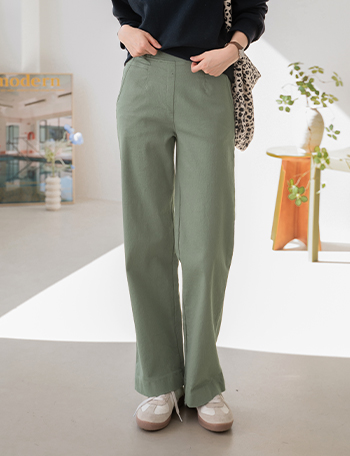 Spring Wide Cotton Banding Pants Korea