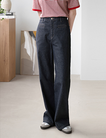 Lip pocket wide Banding Pants Korea