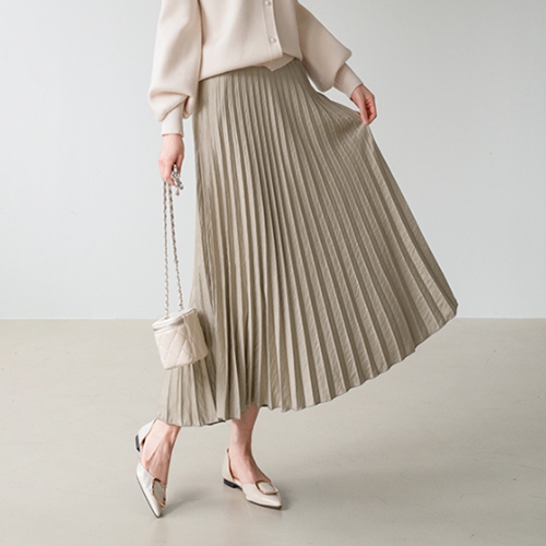 Wooa Satin Pleats Skirt