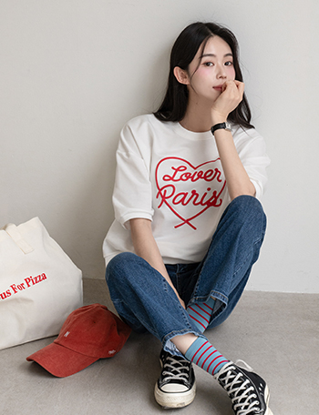 Rubber foam printing sweatshirt Korea