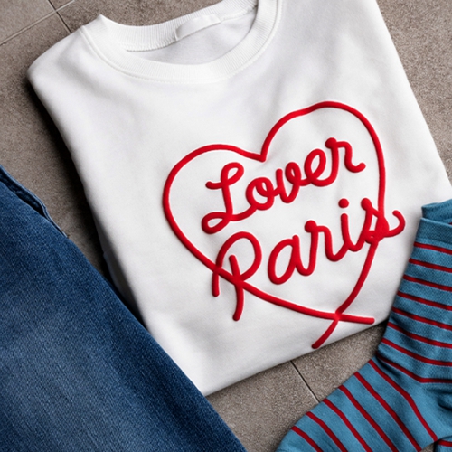 Rubber foam printing sweatshirt