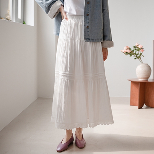 Wendy Banding Frill Long Skirt