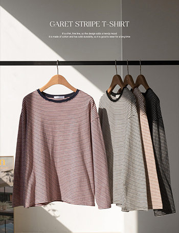 Garrett horizontal striped T-shirt Korea