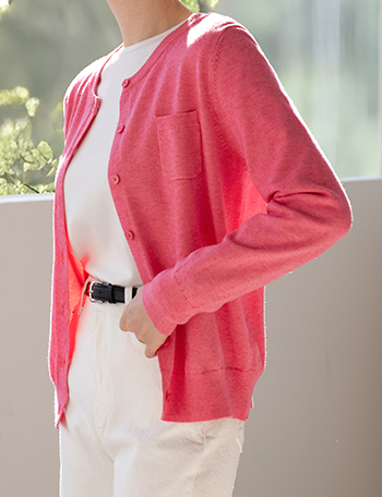 Soft Pocket Round Cardigan Korea