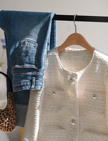 Romance Silver Tweed Jacket Korea