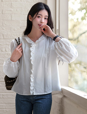 Marien Frill Blouse Korea
