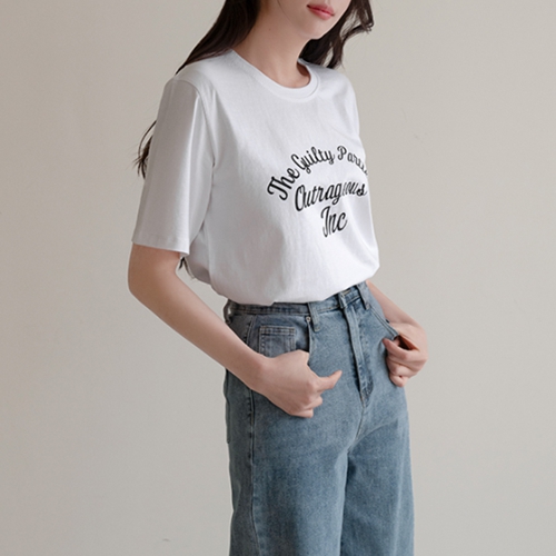 Cotton Lettering Short-sleeve T-shirt
