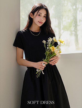 Soft Short-sleeve Dress Korea