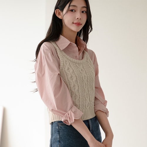 Lovely Back Ribbon Knit Vest