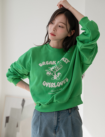 Overlove Printed Sweatshirt Korea