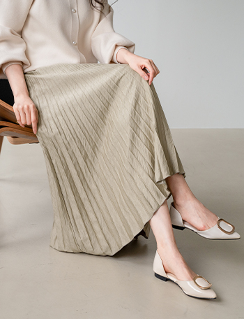 Wooa Satin Pleats Skirt Korea