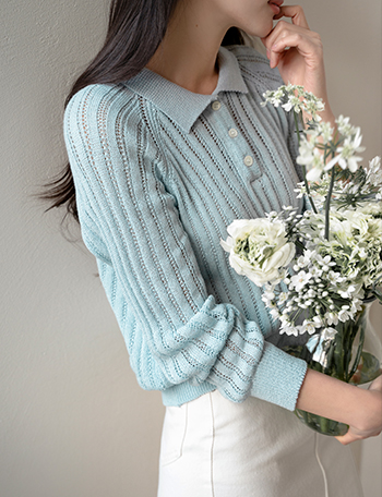 Skacy Button Collar Knitwear Korea