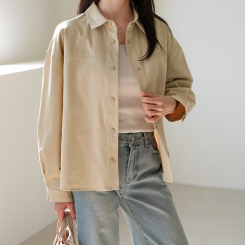 Say Cotton Snap Shirt Jacket