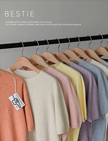 Bestie Holga Round Short-sleeve Knitwear Korea
