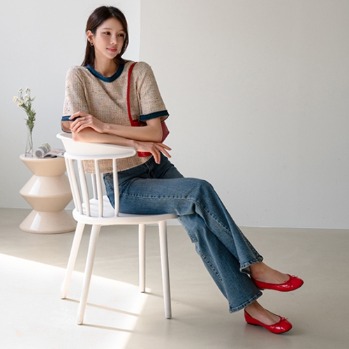 Muse Tweed Short-sleeve Blouse