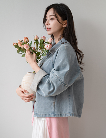Mellin Collar Denim Jacket Korea