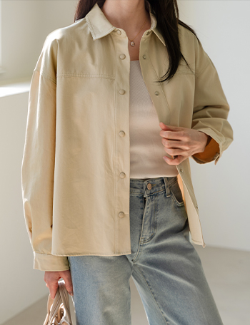 Say Cotton Snap Shirt Jacket Korea