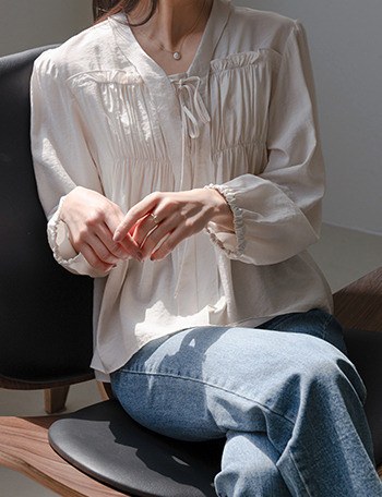 Hound shirring Blouse Korea
