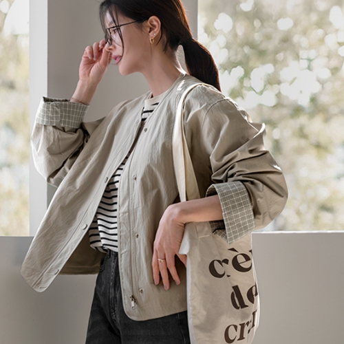 String Round Color Matching Jacket