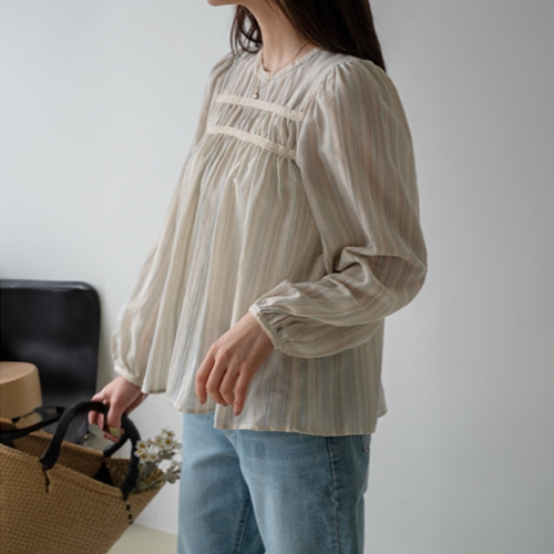 Honey Lace Shirring  Blouse
