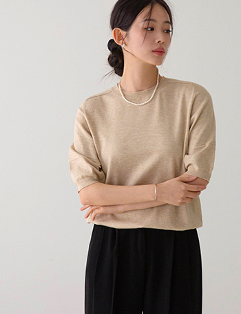 Soft short-sleeved knitwear Korea