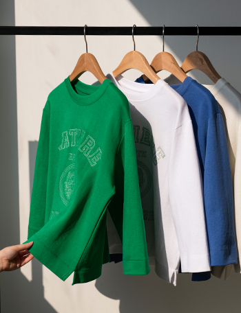 Matiere stitch 3/4 sleeve sweatshirt Korea