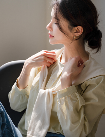 Layered Shawl Knitwear Blouse Set Korea