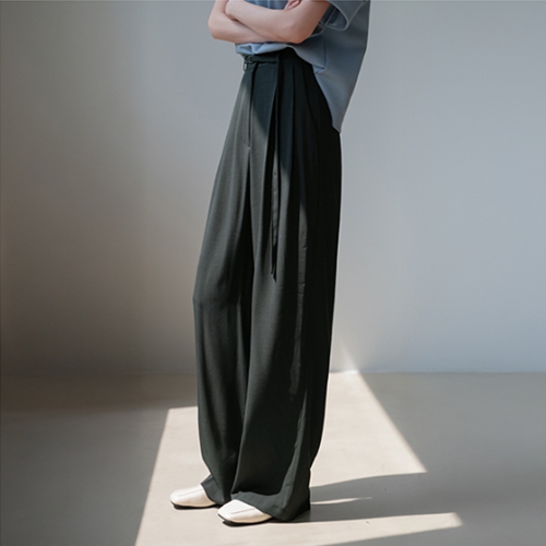 Plat Summer Belt Wide Pants